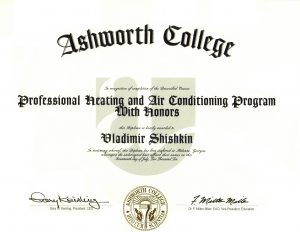 ASHWORTH College certificate